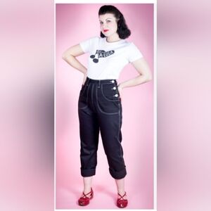 Freddies Of Pinewood Black Side Button Jeans 50s Button Jeans